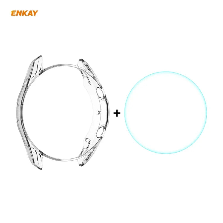 เคส TPU นุ่มใส 2 in 1 ENKAY Hat-Prince + ฟิล์มกระจกนิรภัยขอบโค้ง 0.2 มม. 9H 2.15D สำหรับ Samsung Galaxy Watch 3 45 มม.