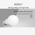 FUT017 หลอดไฟ LED สีขาวคู่ 6W ควบคุมด้วย RF 2.4GHz รองรับ WiFi ปรับอุณหภูมิสีและความสว่างได้