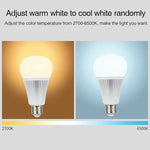 FUT012 หลอดไฟ LED E27 9W RGB + CCT 100V-240V สีเต็มรูปแบบ ควบคุมระยะไกล สมาร์ทบัลบ์ WiFi 2.4G ไร้สาย