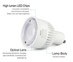 หลอดไฟสปอตไลท์ LED FUT107 GU10 6W สีขาวคู่ CCT สำหรับห้องนอนและห้องนั่งเล่น