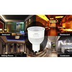 หลอดไฟสปอตไลท์ LED FUT107 GU10 6W สีขาวคู่ CCT สำหรับห้องนอนและห้องนั่งเล่น