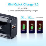 LZ-023 ชาร์จเร็วพกพา 18W QC 3.0 USB + สายข้อมูล USB ถึง 8 Pin 3A, ปลั๊ก US, สายข้อมูล USB ถึง 8 Pin, ปลั๊ก US, สาย 8 Pin, ปลั๊ก US