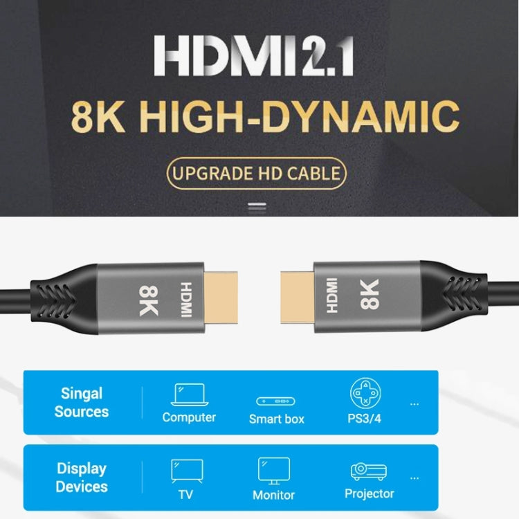 สาย HDMI2.1 8K 120Hz ความละเอียดสูงแบบไดนามิก, ความยาวสาย: 1m, 120Hz 1m