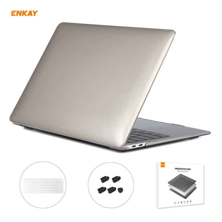 เคสป้องกันแล็ปท็อปคริสตัล 3 in 1 จาก ENKAY + ฟิล์ม TPU ป้องกันคีย์บอร์ดเวอร์ชัน EU + ชุดปลั๊กกันฝุ่น สำหรับ MacBook Air 13.3 นิ้ว A1932 (2018), สำหรับ MacBook Air 13.3 นิ้ว A1932 (2018)