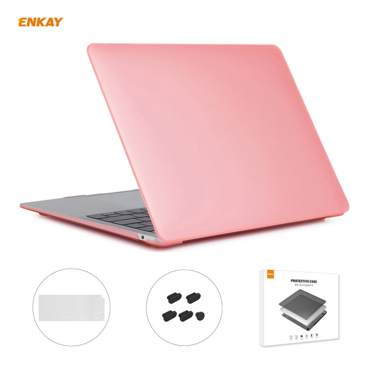 ENKAY ชุด 3 in 1 เคสป้องกันแล็ปท็อปแบบด้าน + ฟิล์ม TPU สำหรับคีย์บอร์ดเวอร์ชัน EU + ชุดปลั๊กกันฝุ่น สำหรับ MacBook Air 13.3 นิ้ว A2179 & A2337 (2020), สำหรับ MacBook Air 13.3 นิ้ว A2179 (2020)