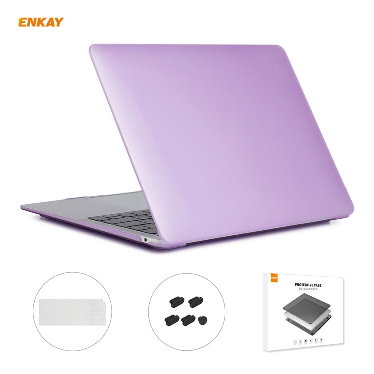 ENKAY ชุด 3 in 1 เคสป้องกันแล็ปท็อปแบบด้าน + ฟิล์ม TPU สำหรับคีย์บอร์ดเวอร์ชัน EU + ชุดปลั๊กกันฝุ่น สำหรับ MacBook Air 13.3 นิ้ว A2179 & A2337 (2020), สำหรับ MacBook Air 13.3 นิ้ว A2179 (2020)