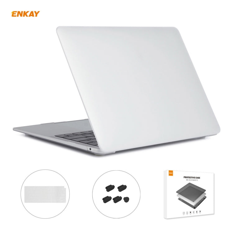 ENKAY ชุด 3 in 1 เคสป้องกันแล็ปท็อปแบบด้าน + ฟิล์ม TPU สำหรับคีย์บอร์ดเวอร์ชัน EU + ชุดปลั๊กกันฝุ่น สำหรับ MacBook Air 13.3 นิ้ว A2179 & A2337 (2020), สำหรับ MacBook Air 13.3 นิ้ว A2179 (2020)