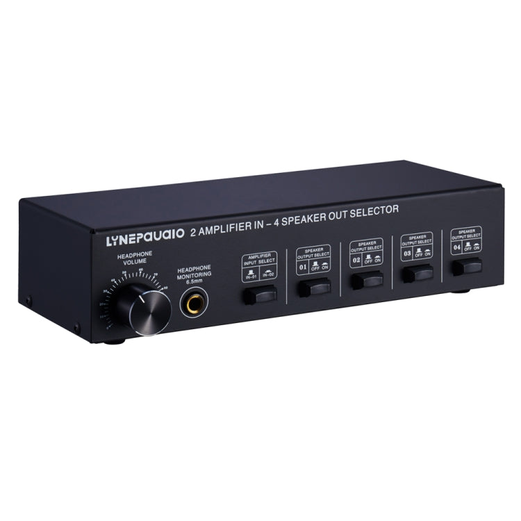 B032 เครื่องขยายเสียง 2 เข้า 4 ออก สวิตช์ลำโพง คุณภาพเสียงไม่สูญเสีย 300W ต่อช่อง สวิตช์ตัวเปรียบเทียบพร้อมฟังก์ชันตรวจสอบหูฟัง / อินพุตเสียง, B032