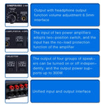 B032 เครื่องขยายเสียง 2 เข้า 4 ออก สวิตช์ลำโพง คุณภาพเสียงไม่สูญเสีย 300W ต่อช่อง สวิตช์ตัวเปรียบเทียบพร้อมฟังก์ชันตรวจสอบหูฟัง / อินพุตเสียง, B032