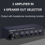 B032 เครื่องขยายเสียง 2 เข้า 4 ออก สวิตช์ลำโพง คุณภาพเสียงไม่สูญเสีย 300W ต่อช่อง สวิตช์ตัวเปรียบเทียบพร้อมฟังก์ชันตรวจสอบหูฟัง / อินพุตเสียง, B032