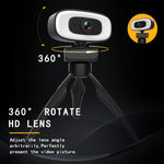 C10 กล้องเว็บแคม 2K HD หมุน 360 องศา ไฟเติมแสงสามระดับ ไม่มีความผิดเพี้ยน USB ไม่ต้องใช้ไดรเวอร์ พร้อมไมโครโฟนในตัวเสียงชัดเจน