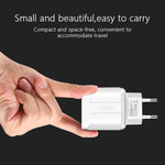 ชาร์จเร็วพกพาสองพอร์ต USB + สายข้อมูล USB ถึง 8 Pin ยาว 1 เมตร, ปลั๊ก EU