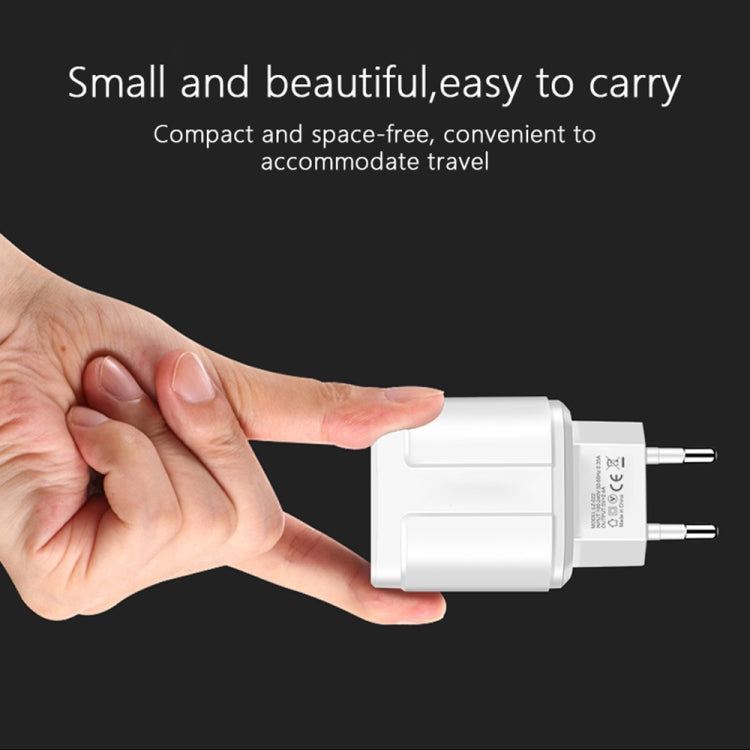 ชาร์จเร็วพกพาสองพอร์ต USB + สายข้อมูล USB ถึง 8 Pin ยาว 1 เมตร, ปลั๊ก EU