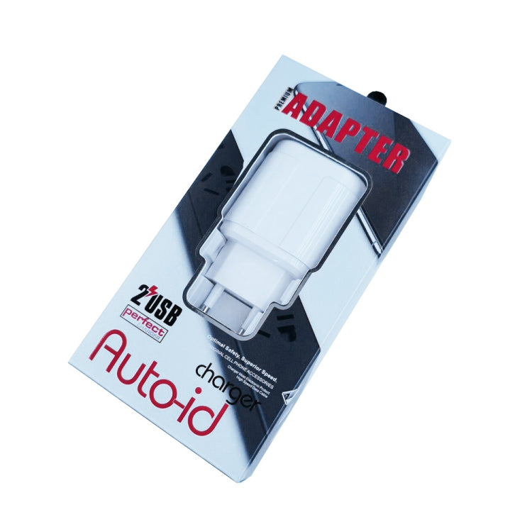 ชาร์จเร็วพกพาสองพอร์ต USB + สายข้อมูล USB ถึง 8 Pin ยาว 1 เมตร, ปลั๊ก EU