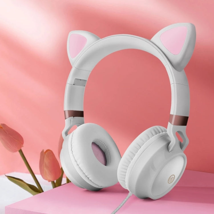 หูฟังมีสาย P28 Cat Ear แบบสเตอริโอ พร้อมไมโครโฟน