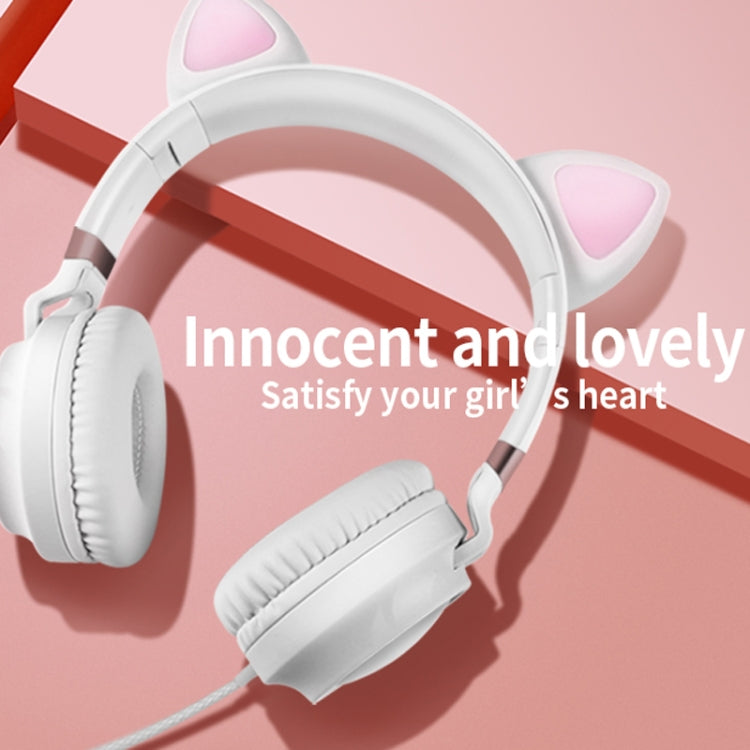 หูฟังมีสาย P28 Cat Ear แบบสเตอริโอ พร้อมไมโครโฟน