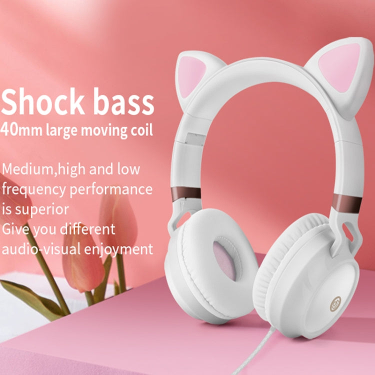 หูฟังมีสาย P28 Cat Ear แบบสเตอริโอ พร้อมไมโครโฟน
