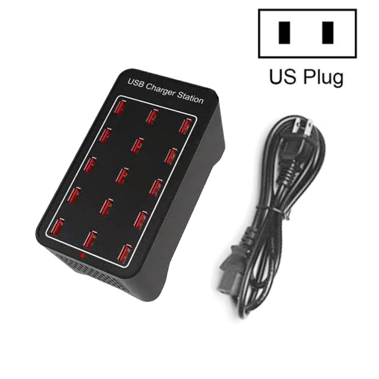 แท่นชาร์จเร็ว XLD-A7 100W 15 พอร์ต USB ชาร์จอัจฉริยะ AC 100-240V พร้อมปลั๊ก EU, US, AU, UK