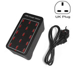 แท่นชาร์จเร็ว XLD-A7 100W 15 พอร์ต USB ชาร์จอัจฉริยะ AC 100-240V พร้อมปลั๊ก EU, US, AU, UK