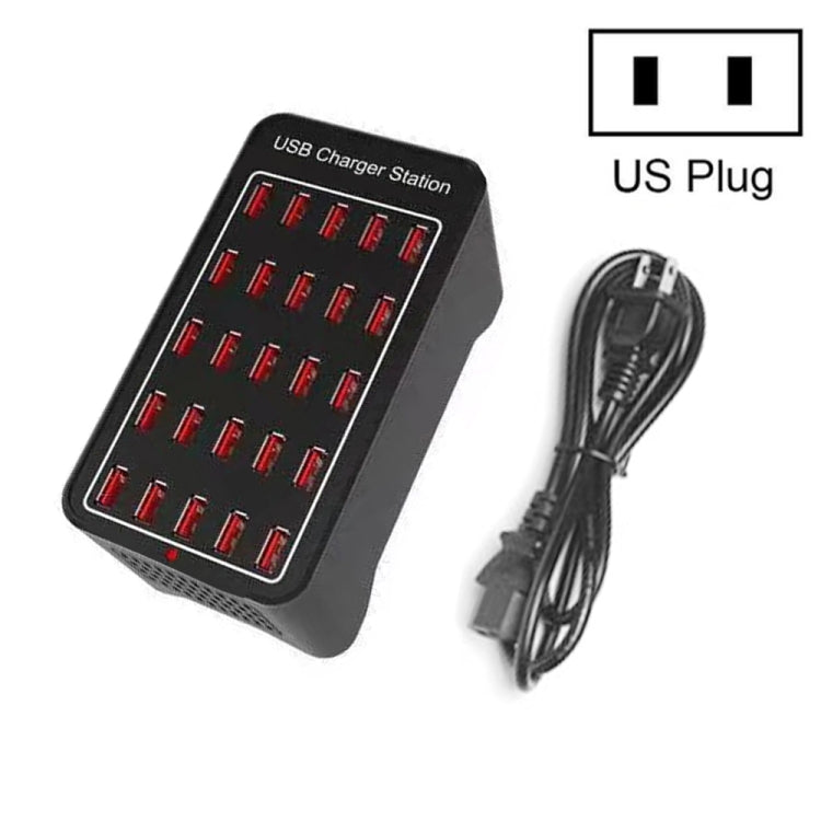 แท่นชาร์จเร็ว 150W 25 พอร์ต USB ชาร์จอัจฉริยะ AC 110-240V พร้อมปลั๊ก EU, US, AU, UK