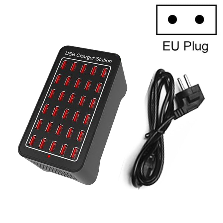 แท่นชาร์จเร็ว XLD-A7 150W 30 พอร์ต USB ชาร์จอัจฉริยะ AC 110-240V พร้อมปลั๊ก EU, US, AU, UK