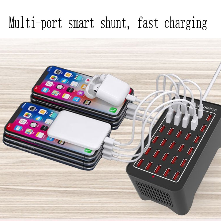 แท่นชาร์จเร็ว XLD-A7 150W 30 พอร์ต USB ชาร์จอัจฉริยะ AC 110-240V พร้อมปลั๊ก EU, US, AU, UK