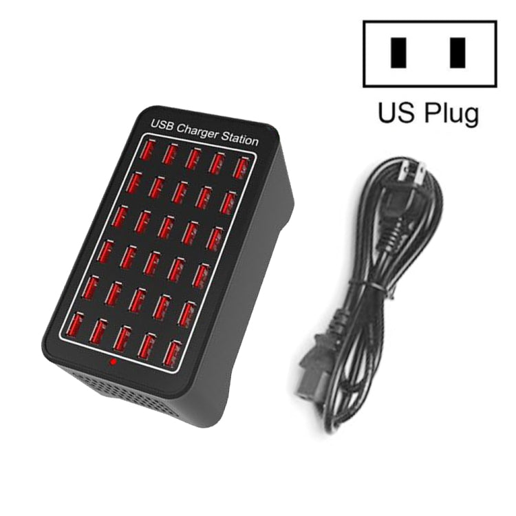 แท่นชาร์จเร็ว XLD-A7 150W 30 พอร์ต USB ชาร์จอัจฉริยะ AC 110-240V พร้อมปลั๊ก EU, US, AU, UK
