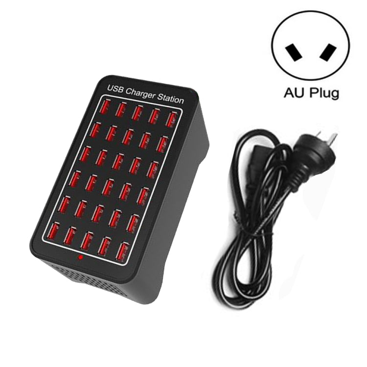 แท่นชาร์จเร็ว XLD-A7 150W 30 พอร์ต USB ชาร์จอัจฉริยะ AC 110-240V พร้อมปลั๊ก EU, US, AU, UK