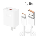 HW-66W ชาร์จเร็ว USB 66W สำหรับเดินทาง + สายข้อมูล USB เป็น Type-C ชาร์จเร็ว, ปลั๊ก US, ปลั๊ก US(1m), ปลั๊ก US(1.5m), ปลั๊ก US(2m)