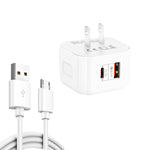 YSY-6087PD ชาร์จเร็ว 20W PD3.0 + QC3.0 สำหรับเดินทาง พร้อมสายข้อมูล USB เป็น Micro USB, ปลั๊ก EU, ปลั๊ก US, ปลั๊ก UK