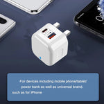 ที่ชาร์จเดินทางชาร์จเร็วคู่ 20W PD3.0 + QC3.0 พร้อมสายข้อมูล USB เป็น Type-C, ปลั๊ก EU, ปลั๊ก US, ปลั๊ก UK รุ่น YSY-6087PD