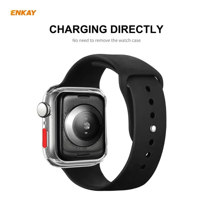 เคส TPU ชุบเคลือบเต็มจอ ENKAY Hat-prince พร้อมฟิล์มกระจกนิรภัยสำหรับ Apple Watch Series 6 / 5 / 4 / SE 44 มม.