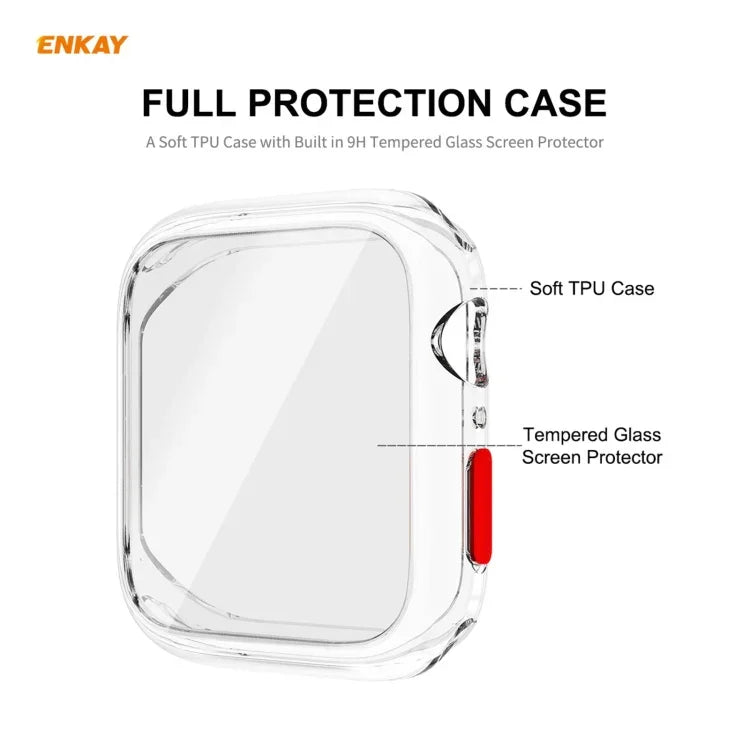เคส TPU ชุบเคลือบเต็มจอ ENKAY Hat-prince พร้อมฟิล์มกระจกนิรภัยสำหรับ Apple Watch Series 6 / 5 / 4 / SE 40 มม.