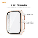 เคส PC ชุบเคลือบเต็มจอ ENKAY Hat-Prince พร้อมฟิล์มกระจกนิรภัยสำหรับ Apple Watch Series 6 / 5 / 4 / SE 44 มม.