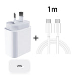 20W PD 3.0 Travel Fast Charger Power Adapter with USB-C / Type-C to Type-C Fast Charge Data Cable, AU Plug, 1m, 2m