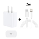 PD 20W ชาร์จเร็วเดินทางพอร์ตเดียว USB-C / Type-C + ชุดสายข้อมูล PD3.0 USB-C / Type-C ถึง 8 Pin ชาร์จเร็ว 3A, ปลั๊ก US, ปลั๊ก US 20W + สาย PD 1.5 เมตร, ปลั๊ก US 20W + สาย PD 2 เมตร