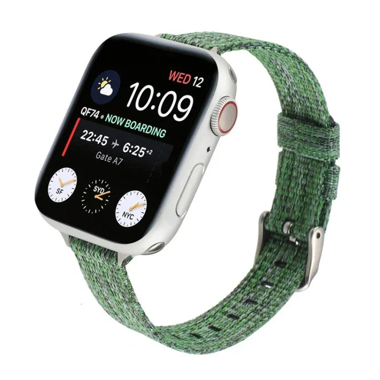 Woven Canvas Nylon Wrist Strap Watch Band, For Series 7 41mm / 6 & SE & 5 & 4 40mm / 3 & 2 & 1 38mm, For Series 7 45mm / 6 & SE & 5 & 4 44mm / 3 & 2 & 1 42mm