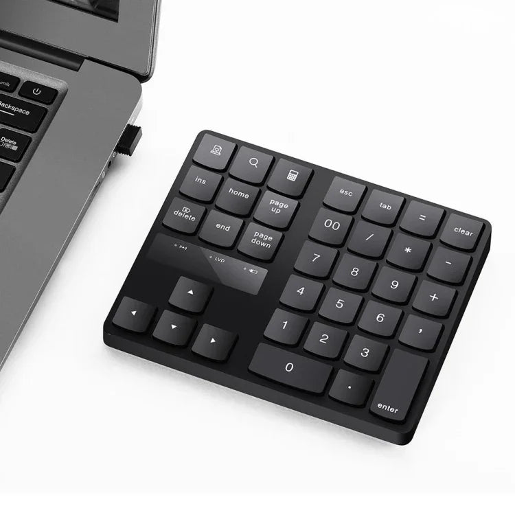 แป้นพิมพ์ตัวเลขไร้สาย USB 2.4G 35 ปุ่ม ชาร์จได้ สำหรับโน้ตบุ๊ก แล็ปท็อป ขนาดเล็ก