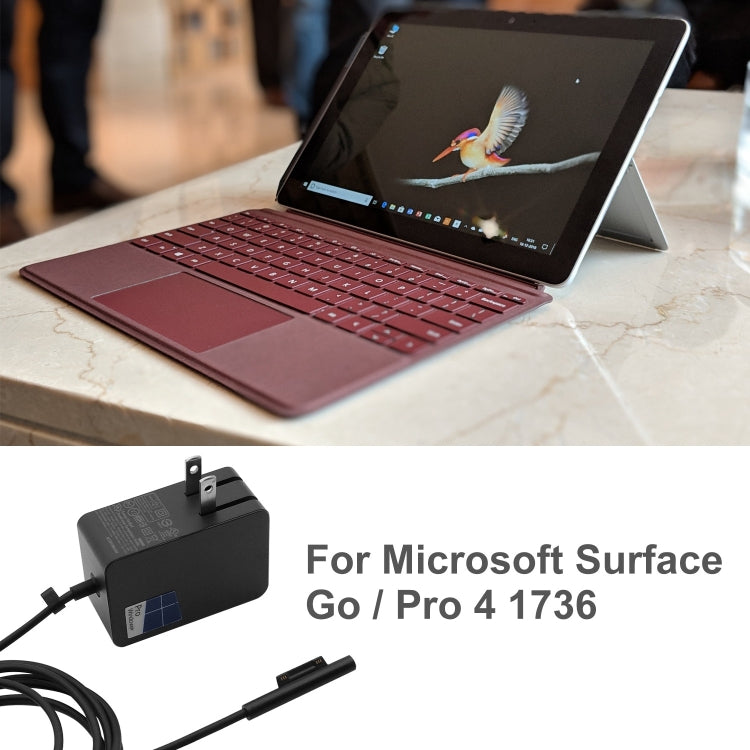 อะแดปเตอร์ชาร์จ AC 24W 15V 1.6A สำหรับ Microsoft Surface Go / Pro 4 1736, ปลั๊ก US
