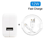 อะแดปเตอร์ชาร์จ USB 12W พร้อมสายข้อมูล USB เป็น 8 Pin สำหรับ iPad / iPhone / iPod ปลั๊ก EU