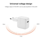 อะแดปเตอร์ชาร์จ USB 12W พร้อมสายข้อมูล USB เป็น 8 Pin สำหรับ iPad / iPhone / iPod ปลั๊ก EU