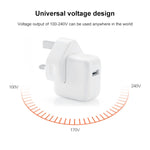อะแดปเตอร์ชาร์จ USB 12W พร้อมสายข้อมูล USB เป็น 8 Pin สำหรับ iPad / iPhone / iPod ปลั๊ก UK