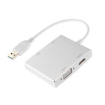 WS-03 ตัวแปลงการ์ดเครือข่าย USB 3.0 4 ใน 1 เป็น VGA + HDMI + DVI + RJ45