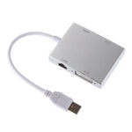 WS-03 ตัวแปลงการ์ดเครือข่าย USB 3.0 4 ใน 1 เป็น VGA + HDMI + DVI + RJ45