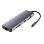 WS-11 ตัวแปลงอะแดปเตอร์ Type-C 8 ใน 1 เป็น HDMI + VGA + SD + TF + RJ45 + PD + 2 x USB3.0 HUB