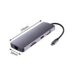 WS-11 ตัวแปลงอะแดปเตอร์ Type-C 8 ใน 1 เป็น HDMI + VGA + SD + TF + RJ45 + PD + 2 x USB3.0 HUB