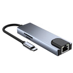 อะแดปเตอร์ 6 in 1 Type-C เป็น HDMI + RJ45 + SD / TF + PD + USB HUB