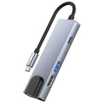 อะแดปเตอร์ 6 in 1 Type-C เป็น HDMI + RJ45 + SD / TF + PD + USB HUB