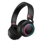 หูฟังบลูทูธ 5.0 สเตอริโอ HiFi พับได้ พร้อมไฟ LED และไมโครโฟน รองรับการ์ด TF / AUX 3.5 มม.