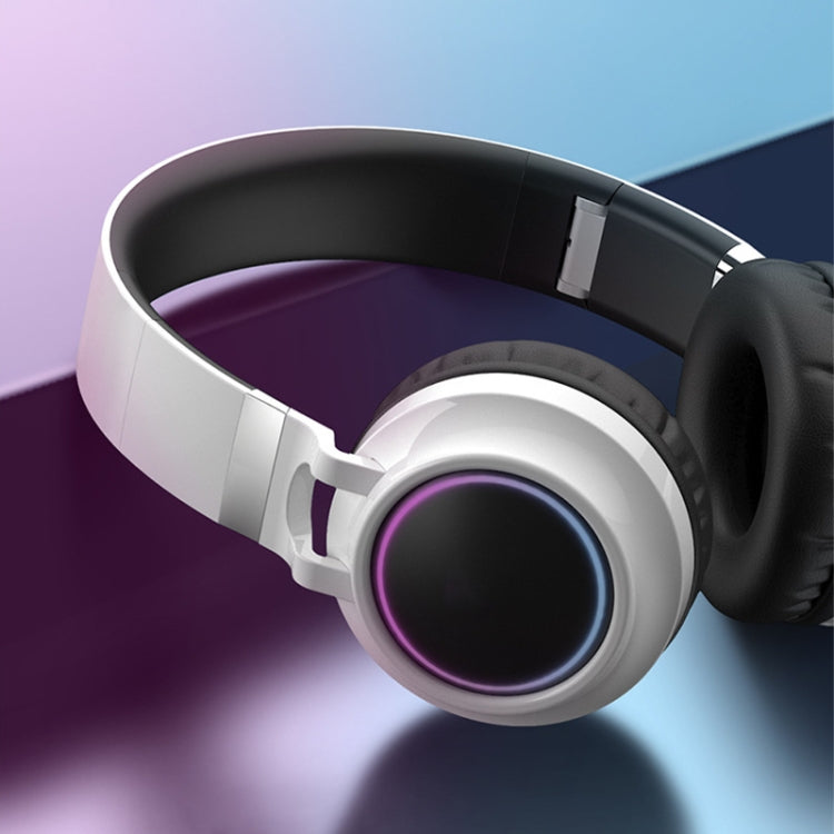 หูฟังบลูทูธ 5.0 สเตอริโอ HiFi พับได้ พร้อมไฟ LED และไมโครโฟน รองรับการ์ด TF / AUX 3.5 มม.
